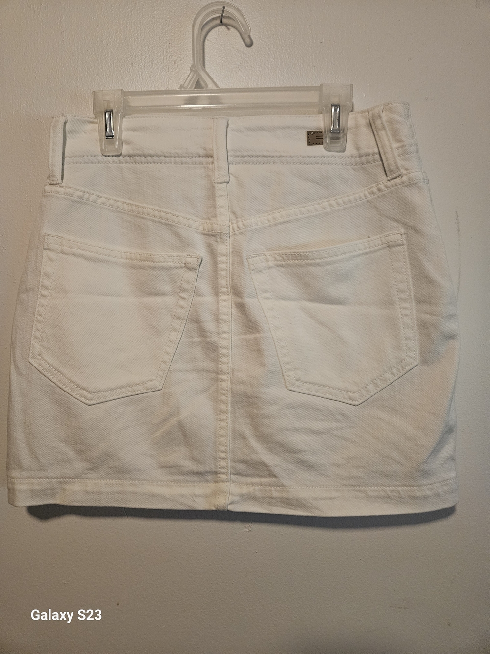 Liverpool White Denim Mini Skirt with Back Pockets